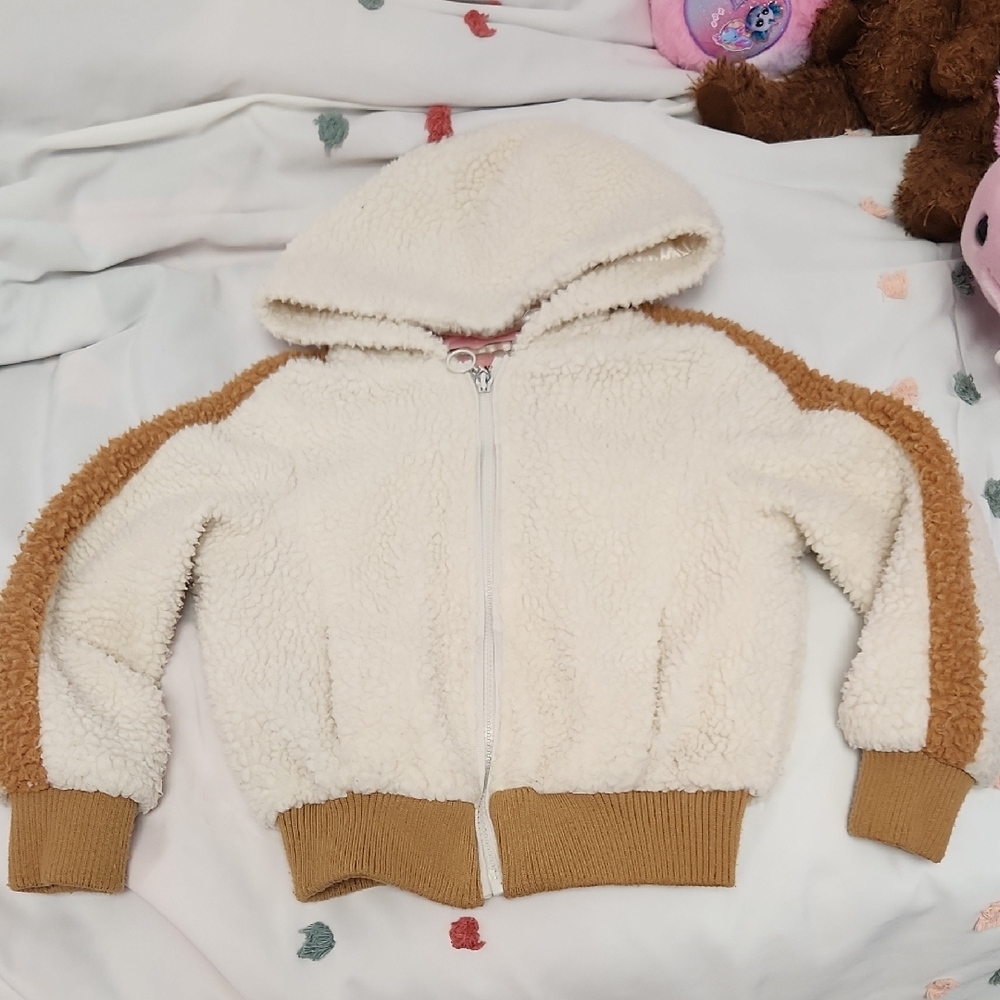 Urban Republic White and Brown Fleece Hoodie